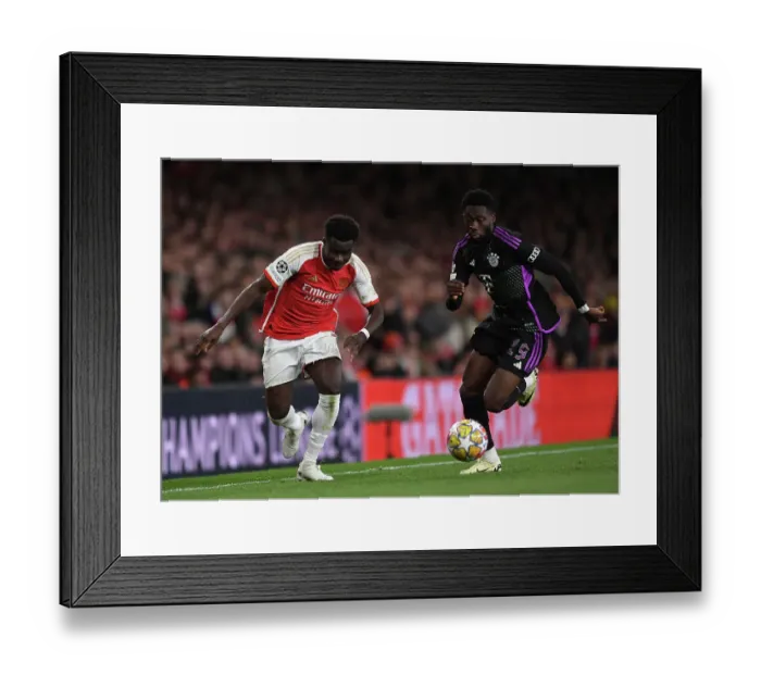 Framed Print : Arsenal FC v FC Bayern München: Quarter-final First Leg - UEFA Champions League 2023 / 24 Arsenal FC v FC Bayern Munchen: Quarter-final First Leg - UEFA Champions League 2023 / 24