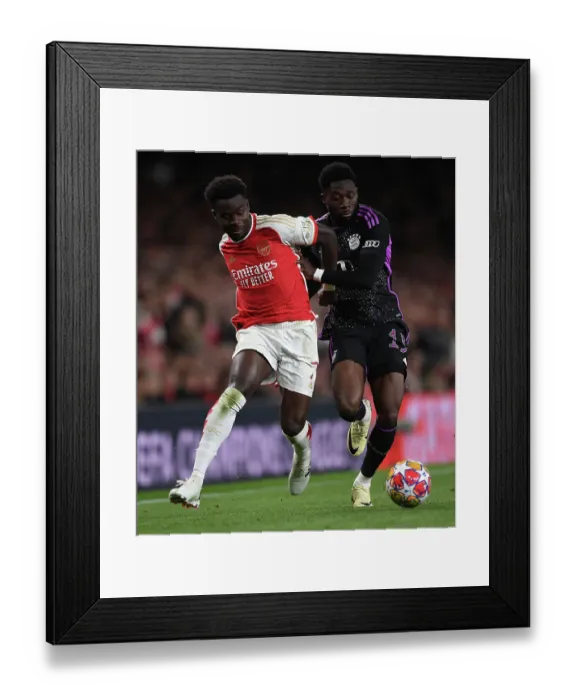 Framed Print : Arsenal FC v FC Bayern München: Quarter-final First Leg - UEFA Champions League 2023 / 24 Arsenal FC v FC Bayern Munchen: Quarter-final First Leg - UEFA Champions League 2023 / 24