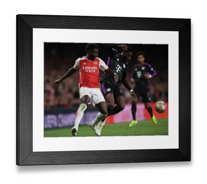 Framed Print : Arsenal FC v FC Bayern München: Quarter-final First Leg - UEFA Champions League 2023 / 24 Arsenal FC v FC Bayern Munchen: Quarter-final First Leg - UEFA Champions League 2023 / 24