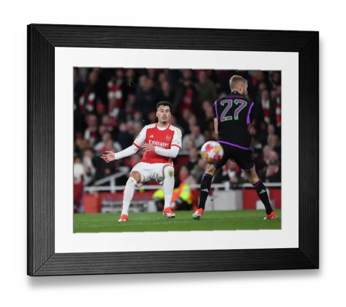 Framed Print : Arsenal FC v FC Bayern München: Quarter-final First Leg - UEFA Champions League 2023 / 24 Arsenal FC v FC Bayern Munchen: Quarter-final First Leg - UEFA Champions League 2023 / 24