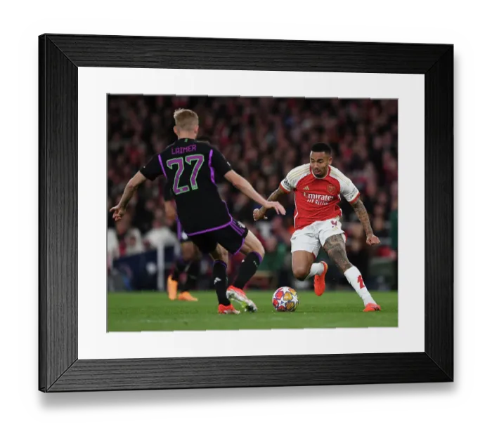 Framed Print : Arsenal FC v FC Bayern München: Quarter-final First Leg - UEFA Champions League 2023 / 24 Arsenal FC v FC Bayern Munchen: Quarter-final First Leg - UEFA Champions League 2023 / 24