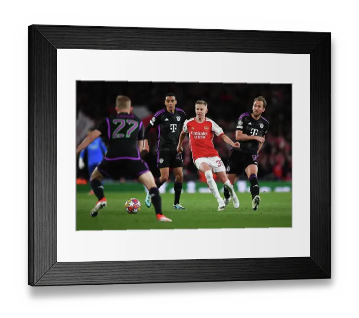 Framed Print : Arsenal FC v FC Bayern München: Quarter-final First Leg - UEFA Champions League 2023 / 24 Arsenal FC v FC Bayern Munchen: Quarter-final First Leg - UEFA Champions League 2023 / 24