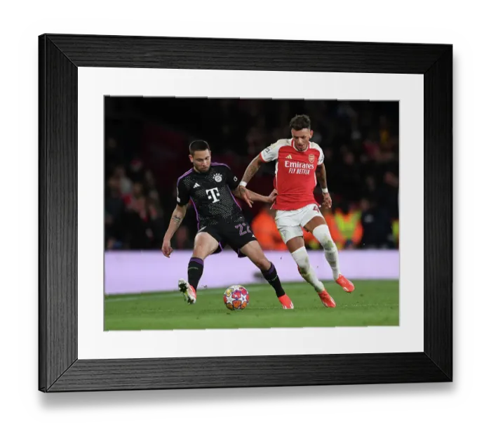 Framed Print : Arsenal FC v FC Bayern München: Quarter-final First Leg - UEFA Champions League 2023 / 24 Arsenal FC v FC Bayern Munchen: Quarter-final First Leg - UEFA Champions League 2023 / 24