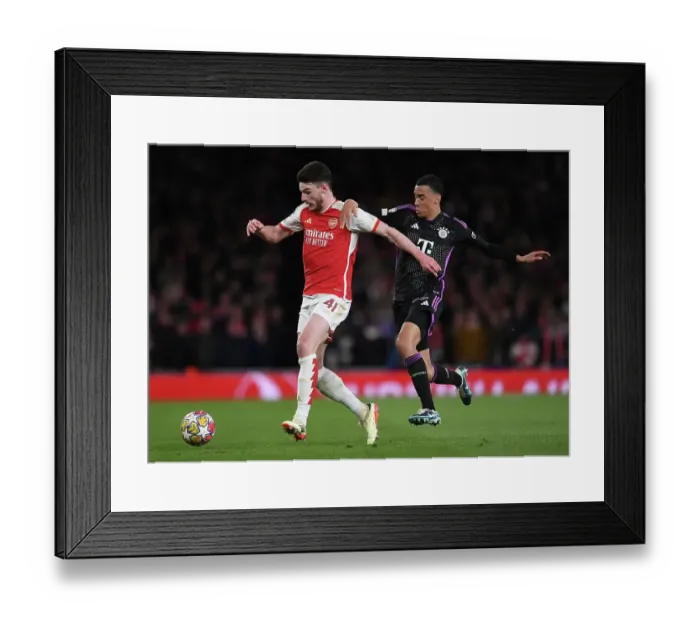 Framed Print : Arsenal FC v FC Bayern München: Quarter-final First Leg - UEFA Champions League 2023 / 24 Arsenal FC v FC Bayern Munchen: Quarter-final First Leg - UEFA Champions League 2023 / 24