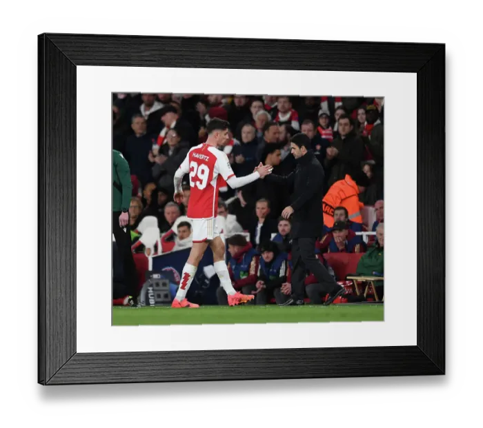 Framed Print : Arsenal FC v FC Bayern München: Quarter-final First Leg - UEFA Champions League 2023 / 24 Arsenal FC v FC Bayern Munchen: Quarter-final First Leg - UEFA Champions League 2023 / 24