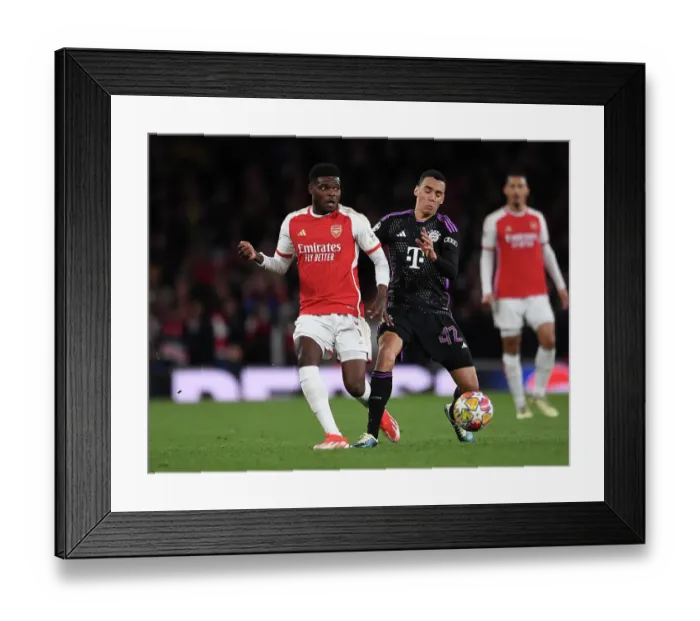 Framed Print : Arsenal FC v FC Bayern München: Quarter-final First Leg - UEFA Champions League 2023 / 24 Arsenal FC v FC Bayern Munchen: Quarter-final First Leg - UEFA Champions League 2023 / 24