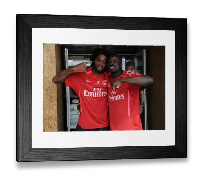Framed Print : Alex Song and Emmanuel Eboue (Arsenal). Arsenal Training Camp, Bad Waltersdorf Framed Print : Alex Song and Emmanuel Eboue (Arsenal). Arsenal Training Camp, Bad Waltersdorf