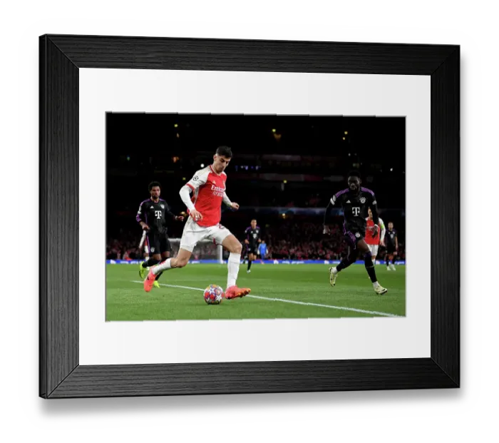 Framed Print : Arsenal FC v FC Bayern München: Quarter-final First Leg - UEFA Champions League 2023 / 24 Arsenal FC v FC Bayern Munchen: Quarter-final First Leg - UEFA Champions League 2023 / 24