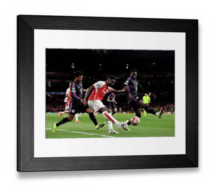 Framed Print : Arsenal FC v FC Bayern München: Quarter-final First Leg - UEFA Champions League 2023 / 24 Arsenal FC v FC Bayern Munchen: Quarter-final First Leg - UEFA Champions League 2023 / 24