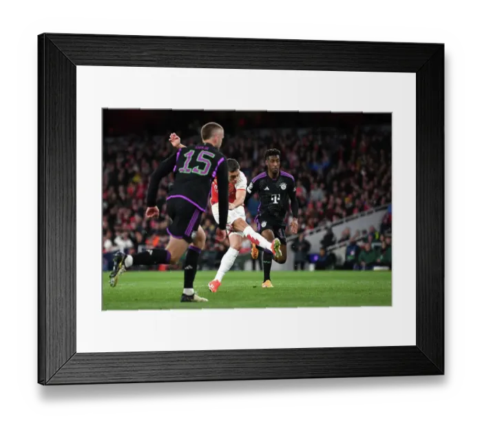 Framed Print : Arsenal FC v FC Bayern München: Quarter-final First Leg - UEFA Champions League 2023 / 24 Arsenal FC v FC Bayern Munchen: Quarter-final First Leg - UEFA Champions League 2023 / 24