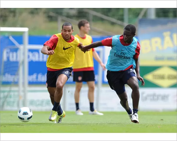 Theo Walcott and Emmanuel Frimpong (Arsenal). Arsenal Training Camp, Bad Waltersdorf