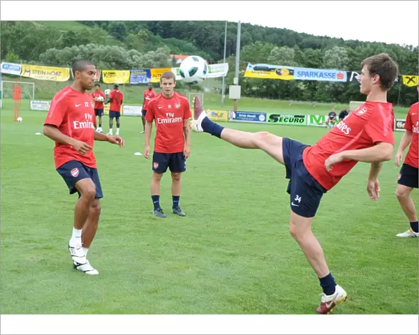 Theo Walcott and Havard Nordtveit Arsenal Training Camp, Bad Waltersdorf