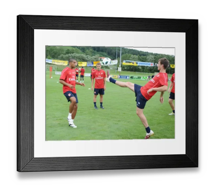 Framed Print : Theo Walcott and Havard Nordtveit Arsenal Training Camp, Bad Waltersdorf