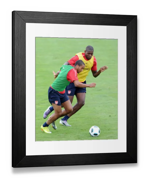Framed Print : Theo Walcott and Jay Emmanuel Thomas (Arsenal). Arsenal Training Camp, Bad Waltersdorf Framed Print : Theo Walcott and Jay Emmanuel Thomas (Arsenal). Arsenal Training Camp, Bad Waltersdorf
