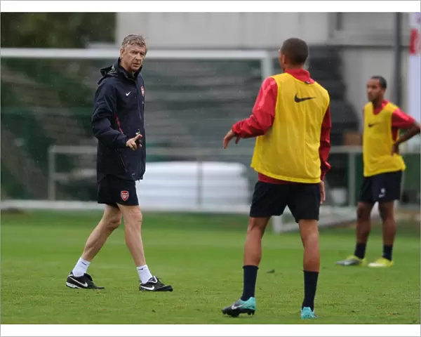 Arsenal manager Arsene Wenger with Kieran Gibbs. Arsenal Training Camp