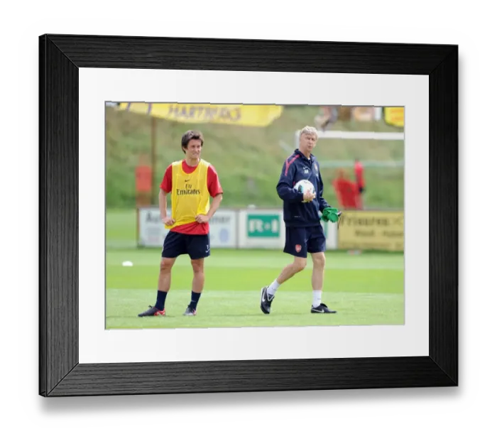 Framed Print : Arsenal manager Arsene Wenger with Tomas Rosicky. Arsenal Training Camp