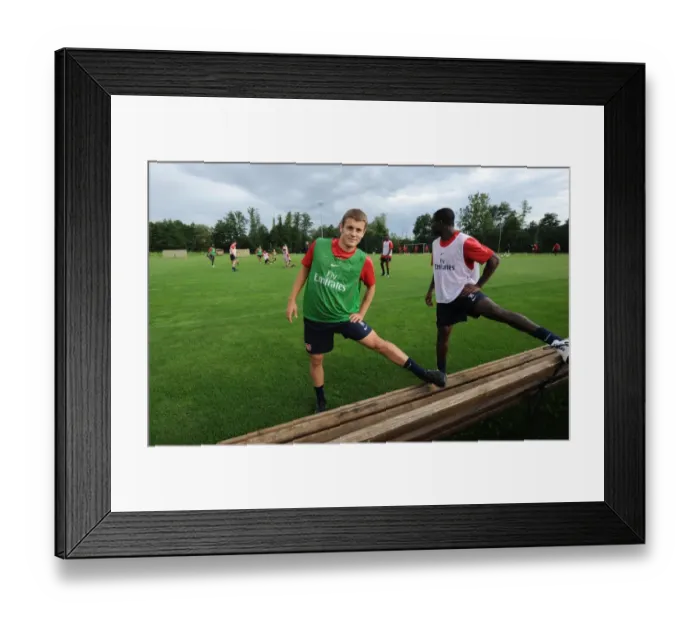 Framed Print : Arsenal Training: Jack Wilshere and Emmanuel Frimpong at Bad Waltersdorf, 2010