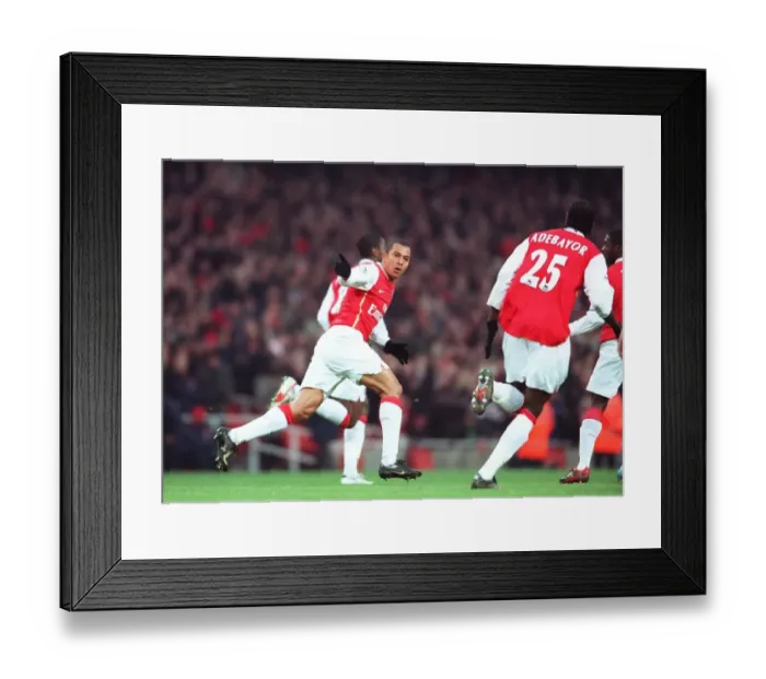 Framed Print : Gilberto's Thrilling Goal: Arsenal's First at Emirates against Blackburn Rovers (6:2)