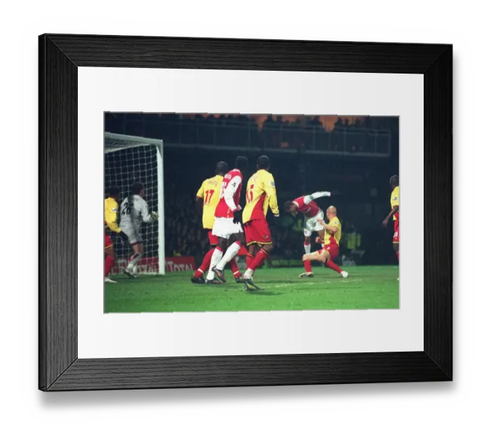 Framed Print : Gilberto heads past Watford goalkeeper Ben Foster to score the 1st Arsenal goal Framed Print : Gilberto heads past Watford goalkeeper Ben Foster to score the 1st Arsenal goal