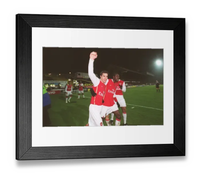 Framed Print : Van Persie's Double: Arsenal Celebrate with Adrabayor and Baptista vs. Watford (2006) Framed Print : Van Persie's Double: Arsenal Celebrate with Adrabayor and Baptista vs. Watford (2006)