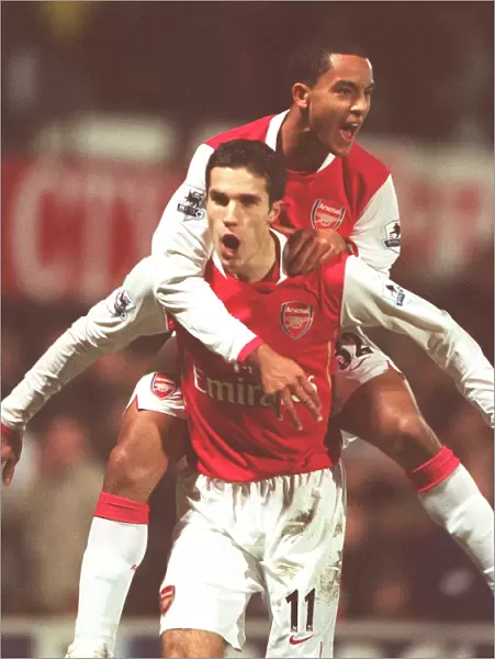 Van Persie and Walcott: Celebrating Arsenal's Winning Goals Against Watford (2006)