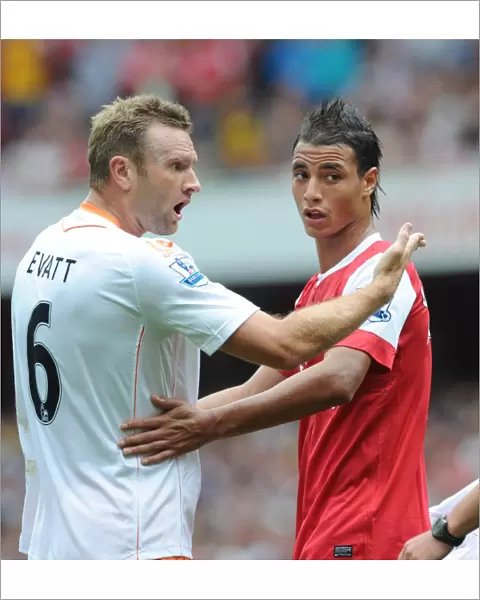 Marouane Chamakh (Arsenal) and Ian Evatt (Blackpool). Arsenal 6: 0 Blackpool