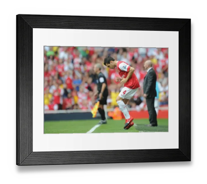 Framed Print : Arsenal substitute Cesc Fabregas warms up. Arsenal 6: 0 Blackpool, Barclays Premier League Framed Print : Arsenal substitute Cesc Fabregas warms up. Arsenal 6: 0 Blackpool, Barclays Premier League