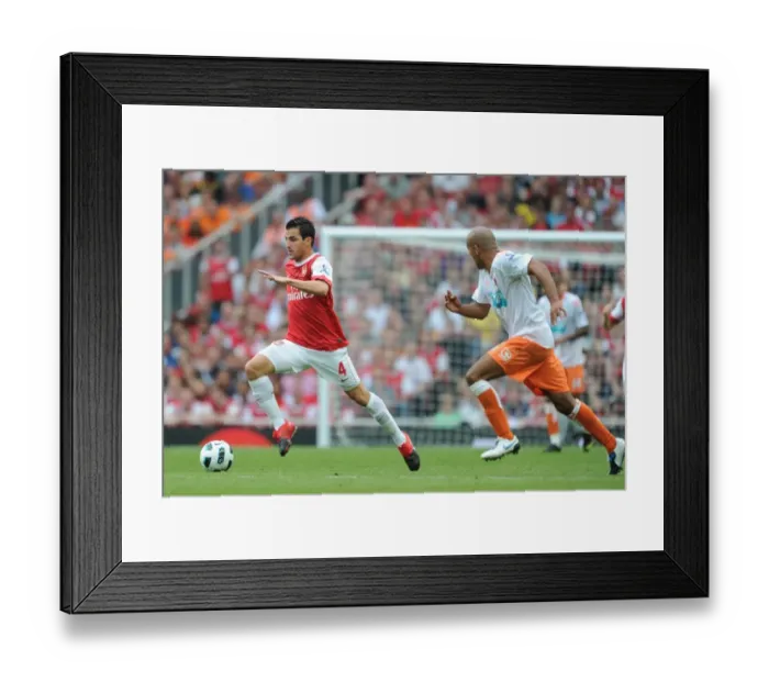 Framed Print : Cesc Fabregas (Arsenal) Alex Baptiste (Blackpool). Arsenal 6: 0 Blackpool