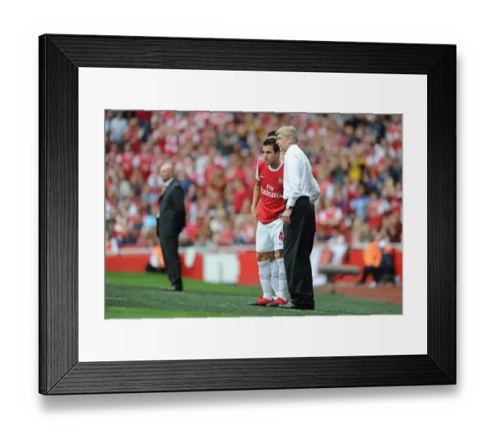 Framed Print : Arsene Wenger and Cesc Fabregas Celebrate Arsenal's 6-0 Victory Over Blackpool