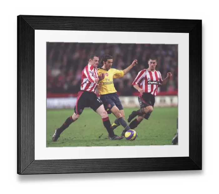 Framed Print : Flamini's Victory: Arsenal's 1:0 Win Over Sheffield United with Quinn and Montgomery