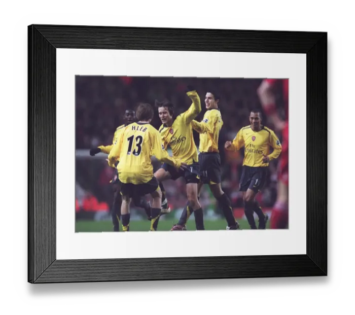 Framed Print : Rosicky's Historic FA Cup Goal: Arsenal's Triumph Over Liverpool (4-way Celebration with Hleb, van Persie, Gilberto, and Toure)