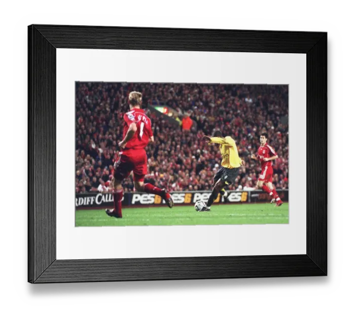 Framed Print : Julio Baptista scores his 3rd goal Arsenals 5th