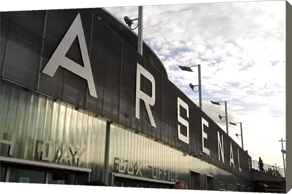 Arsenal letters above the Box Office and The Armoury Shop
