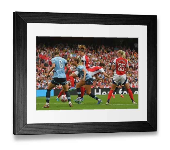 Framed Print : Arsenal v Manchester City - Barclays Women's Super League LONDON, ENGLAND - SEPTEMBER 22: during the Barclays Women's Super League match between Arsenal and Manchester City at Emirates Stadium on September 22, 2024 in London, England