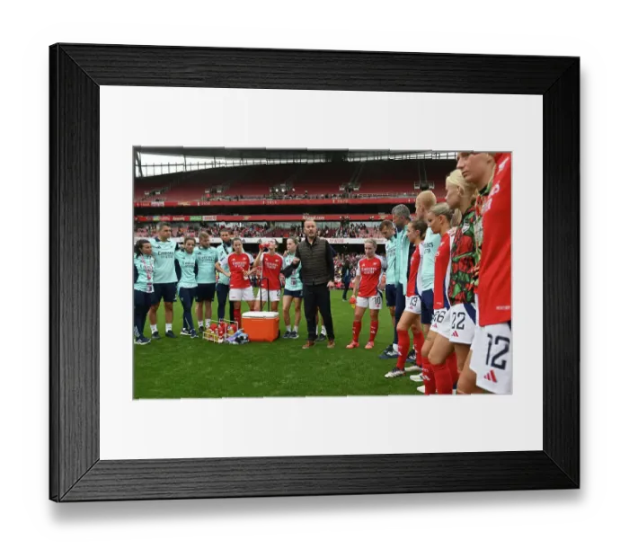 Framed Print : Arsenal v Manchester City - Barclays Women's Super League LONDON, ENGLAND - SEPTEMBER 22: Jonas Eidevall manager of Arsenal during the Barclays Women's Super League match between Arsenal