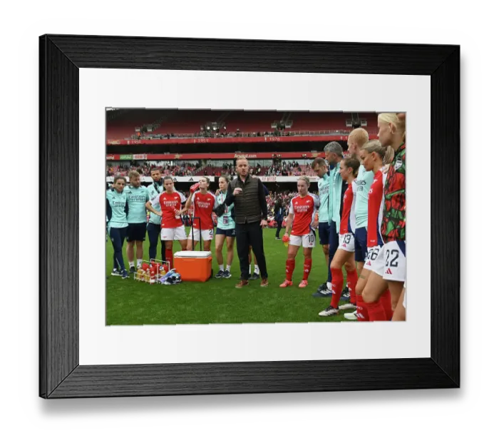 Framed Print : Arsenal v Manchester City - Barclays Women's Super League LONDON, ENGLAND - SEPTEMBER 22: Jonas Eidevall manager of Arsenal during the Barclays Women's Super League match between Arsenal