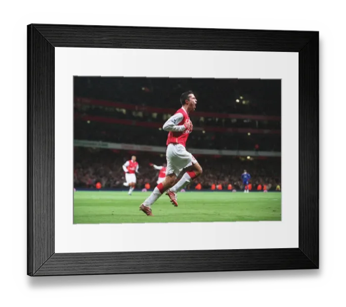 Framed Print : Robin van Persie celebrates scoring Arsenals 1st goal Framed Print : Robin van Persie celebrates scoring Arsenals 1st goal