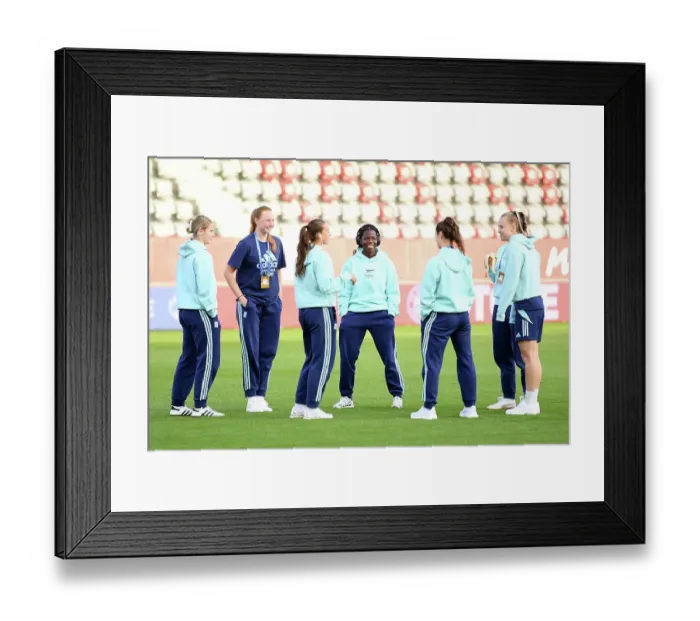Framed Print : FC Bayern München v Arsenal FC - UEFA Women's Champions League 2024 / 25 Group Stage MD1 FC Bayern Munchen v Arsenal FC - UEFA Women's Champions League 2024 / 25 Group Stage MD1