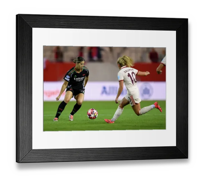 Framed Print : FC Bayern München v Arsenal FC - UEFA Women's Champions League 2024 / 25 Group Stage MD1 FC Bayern Munchen v Arsenal FC - UEFA Women's Champions League 2024 / 25 Group Stage MD1
