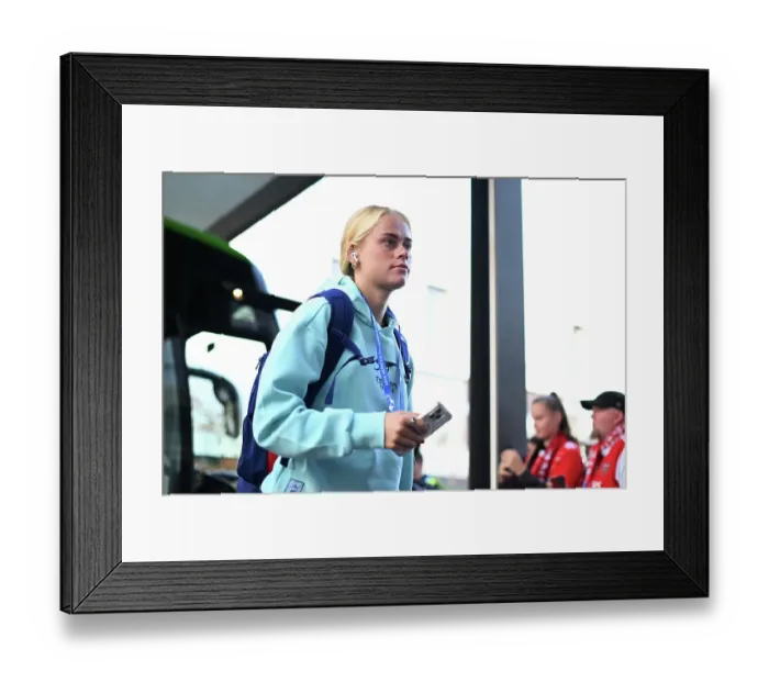 Framed Print : FC Bayern München v Arsenal FC - UEFA Women's Champions League 2024 / 25 Group Stage MD1 FC Bayern Munchen v Arsenal FC - UEFA Women's Champions League 2024 / 25 Group Stage MD1