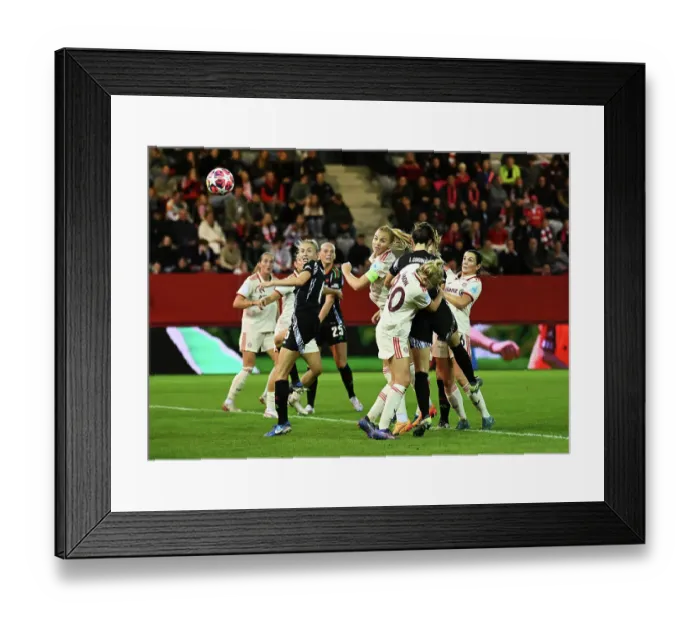 Framed Print : FC Bayern München v Arsenal FC - UEFA Women's Champions League 2024 / 25 Group Stage MD1 FC Bayern Munchen v Arsenal FC - UEFA Women's Champions League 2024 / 25 Group Stage MD1