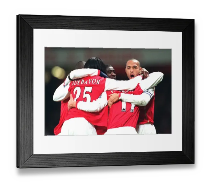 Framed Print : Robin van Persie celebrates scoring Arsenals 1st goal with Emmanuel Adebayor Framed Print : Robin van Persie celebrates scoring Arsenals 1st goal with Emmanuel Adebayor