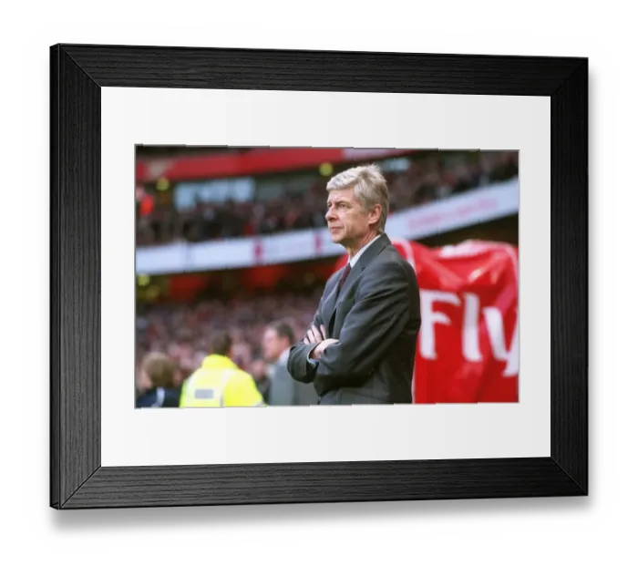Framed Print : Arsene Wenger: Focused Before Arsenal's 2-1 Victory Over Manchester United, FA Premiership, Emirates Stadium (January 2007)