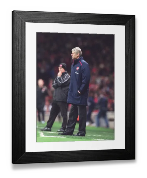 Framed Print : Arsene Wenger Leads Arsenal to 2-1 Victory over Manchester United at Emirates Stadium, FA Premiership (2007)