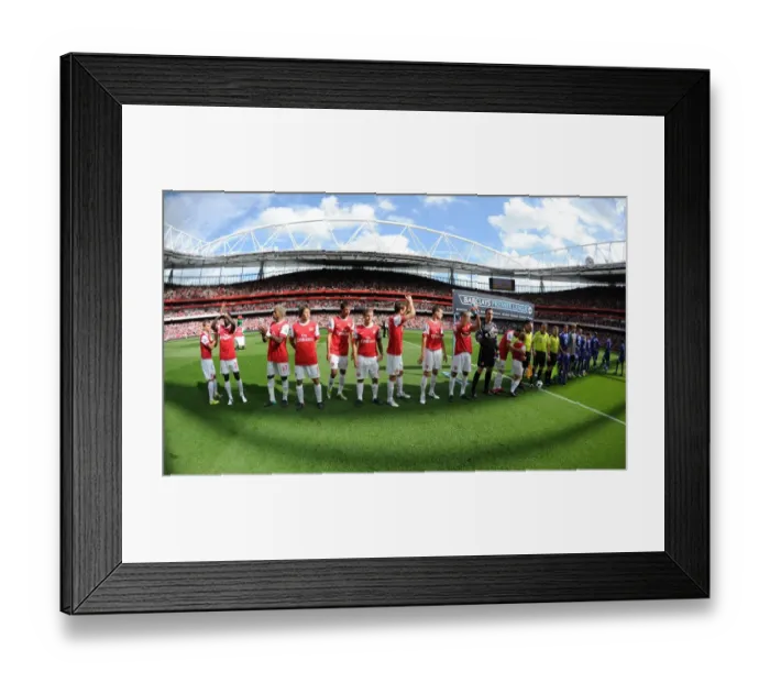 Framed Print : The Arsenal team line up before the match. Arsenal 4: 1 Blackburn Rovers