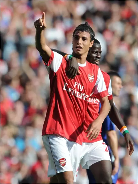 Chamakh and Eboue: Arsenal's Unstoppable Duo Celebrates 4-1 Victory Over Blackburn Rovers