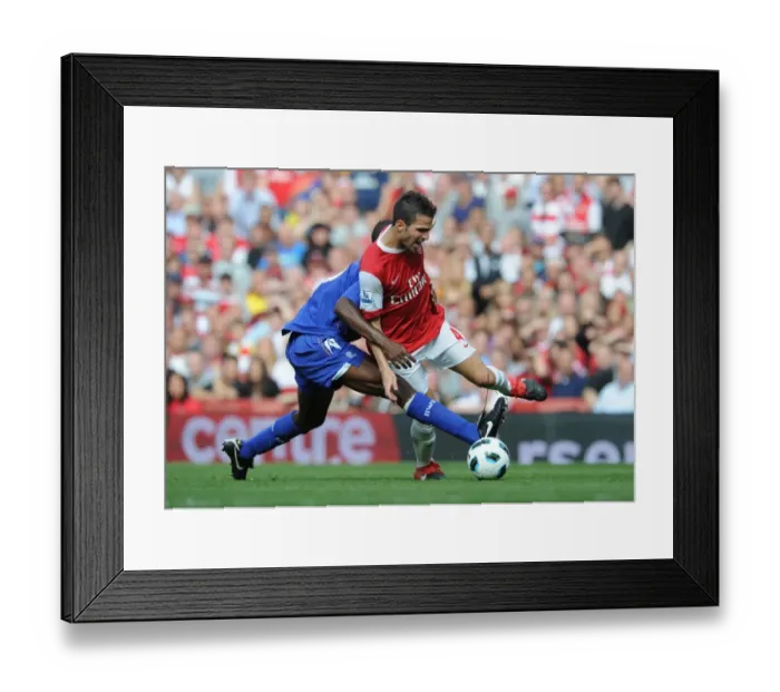 Framed Print : Cesc Fabregas (Arsenal) Fabrice Muamba (Bolton). Arsenal 4: 1 Blackburn Rovers
