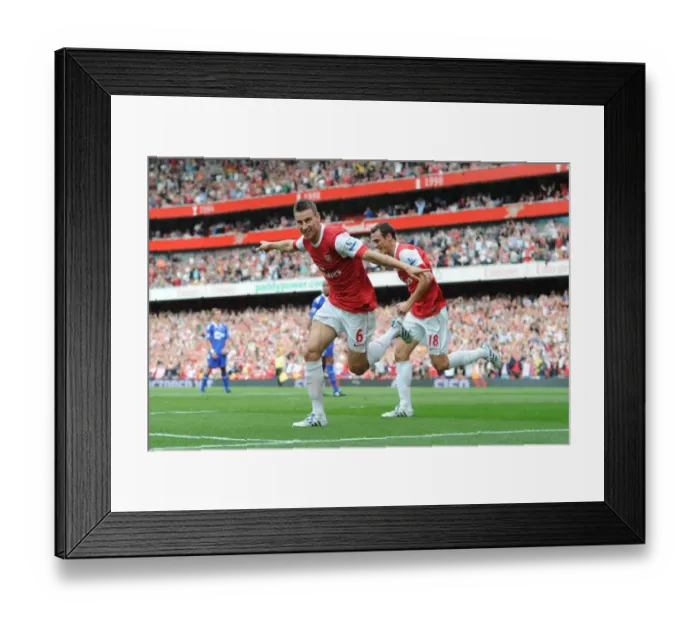 Framed Print : Arsenal's Unforgettable First-Goal Partnership: Koscielny and Squillaci's 4-1 Victory over Blackburn Rovers (2010)