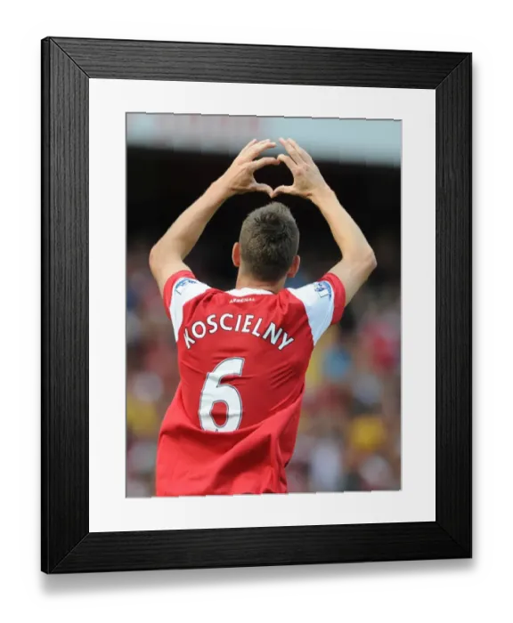 Framed Print : Koscielny's Debut Goal: Arsenal Crushes Blackburn Rovers 4-1