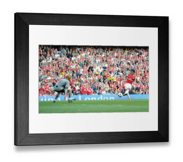Framed Print : Carlos Vela Scores the Fourth Goal: Arsenal 4-1 Blackburn Rovers